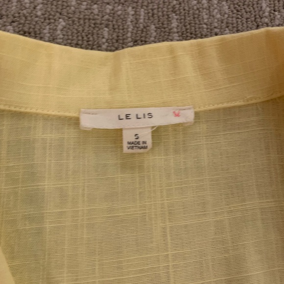 Bright Yellow Button Down Crop Top - Picture 3 of 3